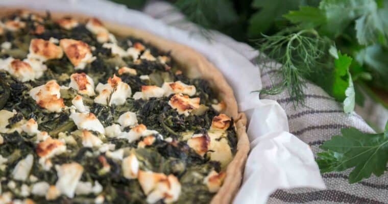 Tarte épinards fêta aux herbes fraîches