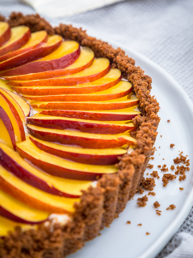 Une recette de tarte à la nectarine façon cheesecake !