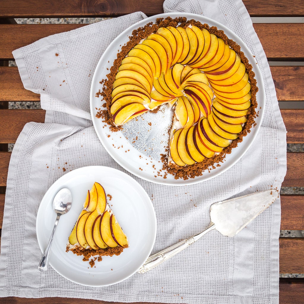 Une recette de tarte à la nectarine façon cheesecake !