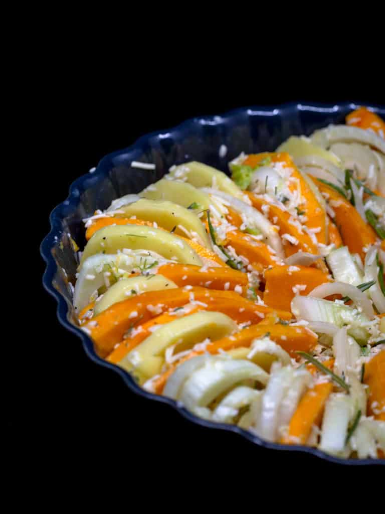 Une recette de gratin végétarien avec une délicieuse association : le potimarron et le fenouil ! Un délice sans gluten !