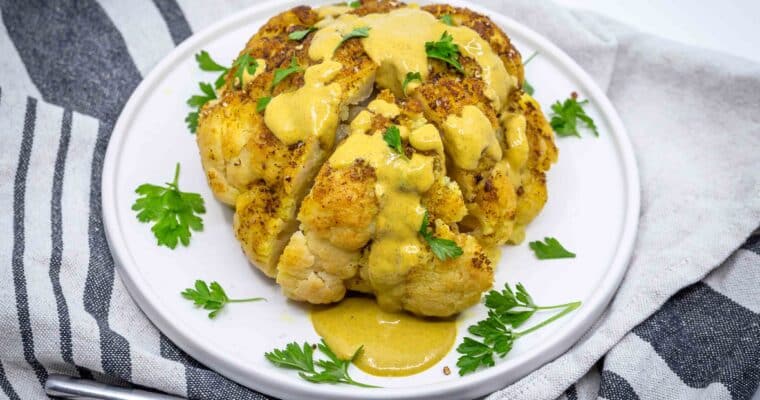 Chou Fleur rôti Sauce au Tahini (Vegan et Sans Gluten)