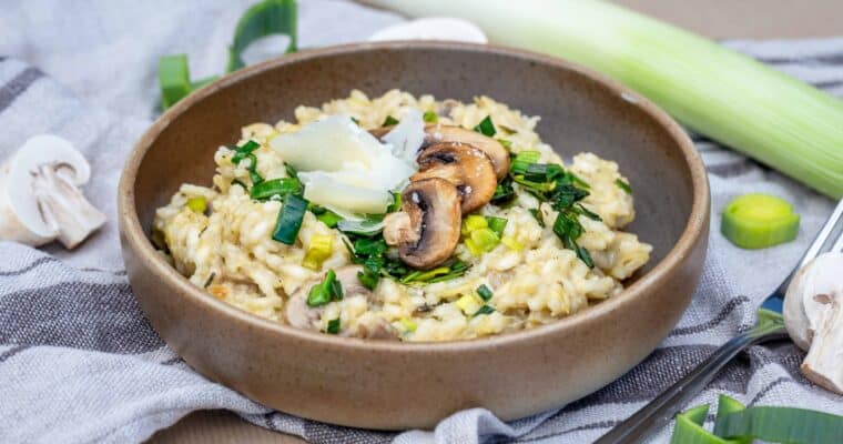 Risotto aux Poireaux et Champignons de paris