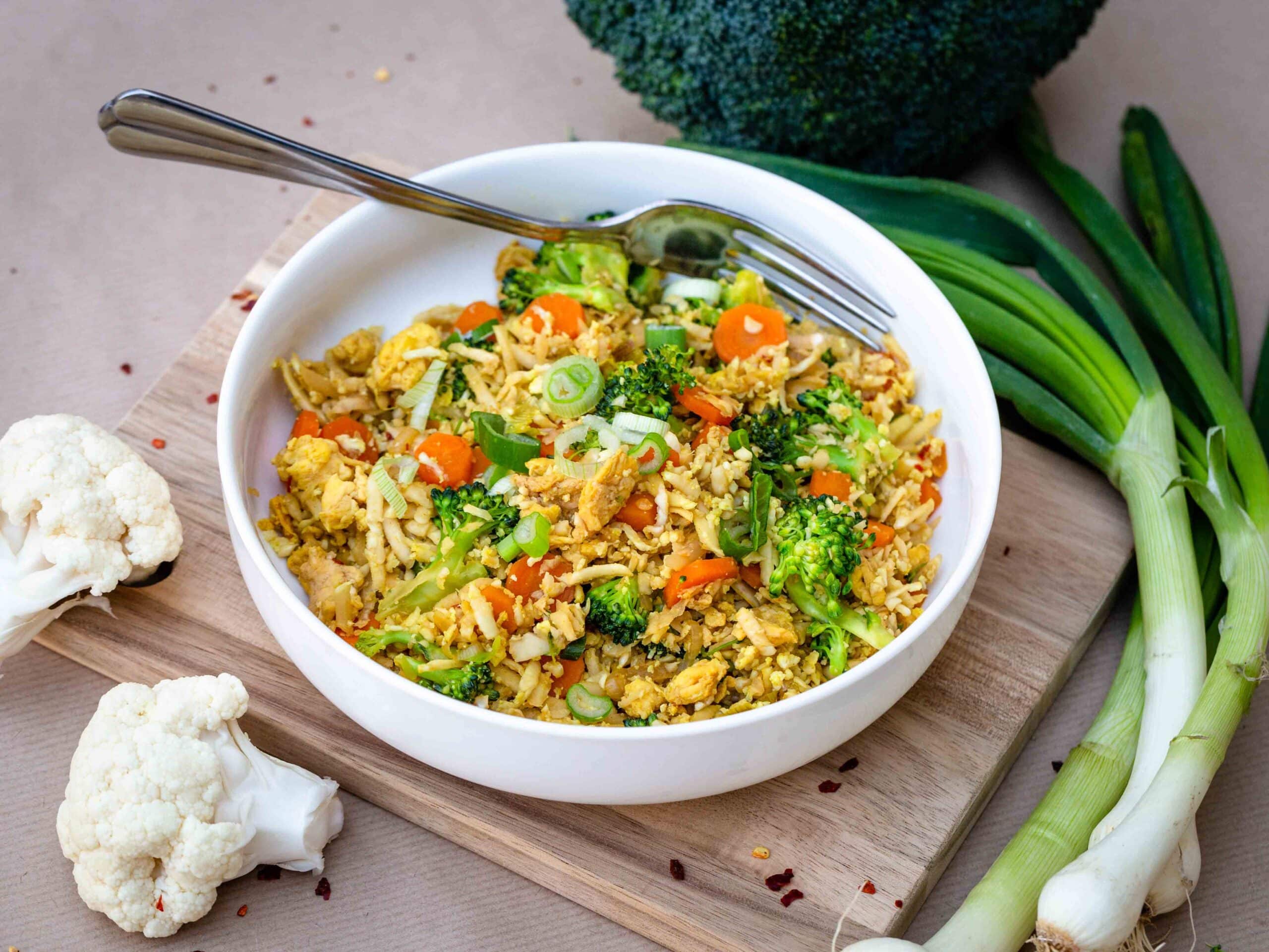 Riz de Chou Fleur sauté aux petits légumes (Sans Gluten)