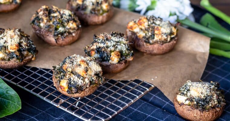Champignons farcis aux Épinards et à la Fêta (Sans Gluten)