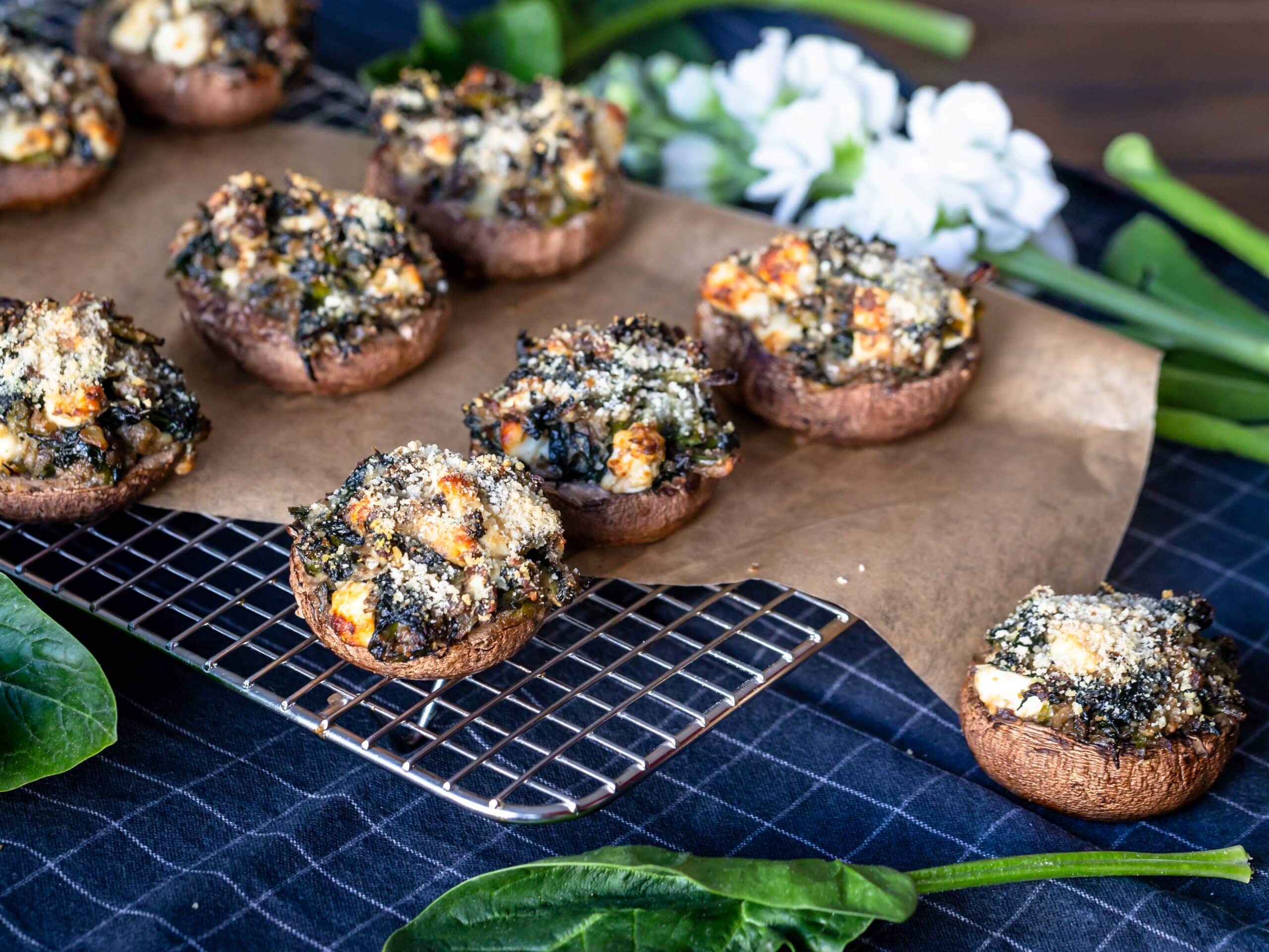 Champignons farcis aux Épinards et à la Fêta (Sans Gluten)