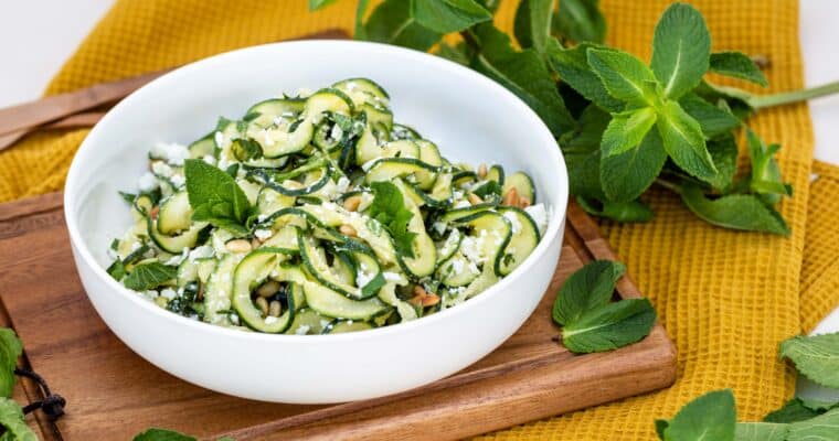 Salade de Tagliatelles de Courgette crue à la Menthe