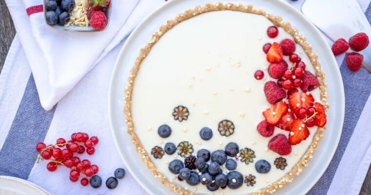 Tarte Vegan Chocolat Blanc Fruits Rouges (Sans Cuisson)