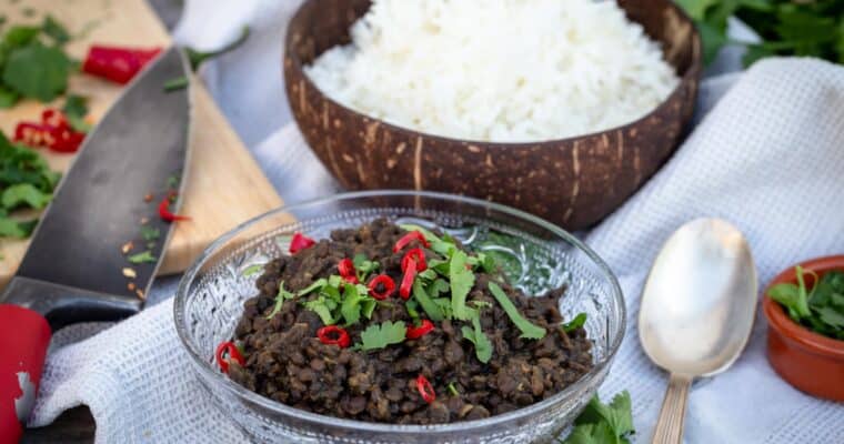 Dhal One-Pot de Lentilles Béluga (Vegan, Sans Gluten, sans matière grasse)