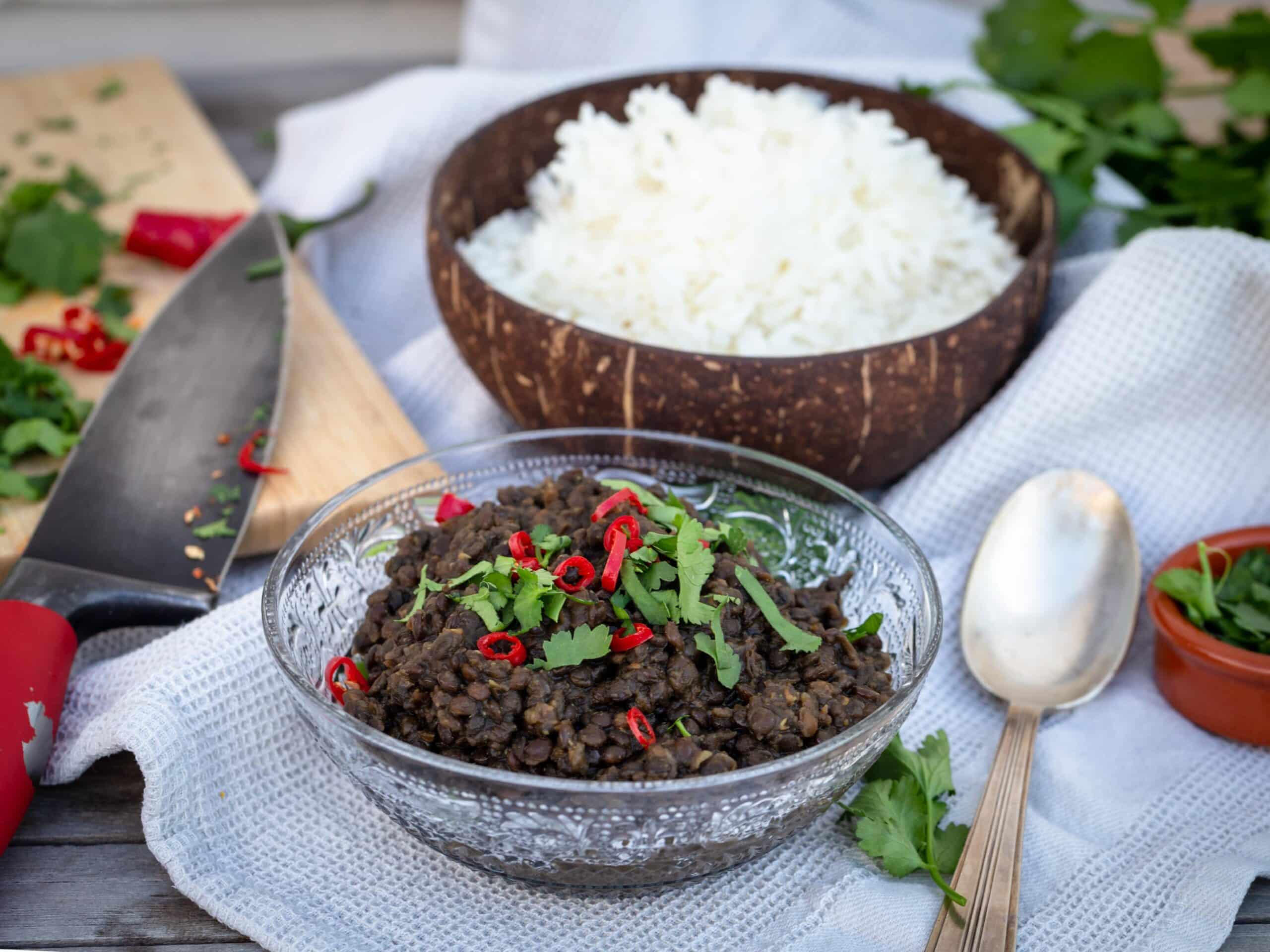Dhal One-Pot de Lentilles Béluga (Vegan, Sans Gluten, sans matière grasse)