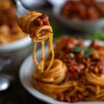 Une recette de sauce bolognaise vegan à base de petits légumes et de protéines de soja texturées (le tout sans gluten!) miam miam !