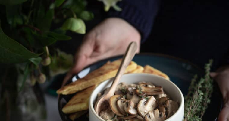 Crème de Haricots Blancs et Champignons (Vegan, Sans Gluten)
