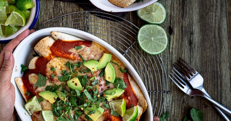 Enchiladas Végétariennes aux Haricots Rouges, Maïs et Poivrons
