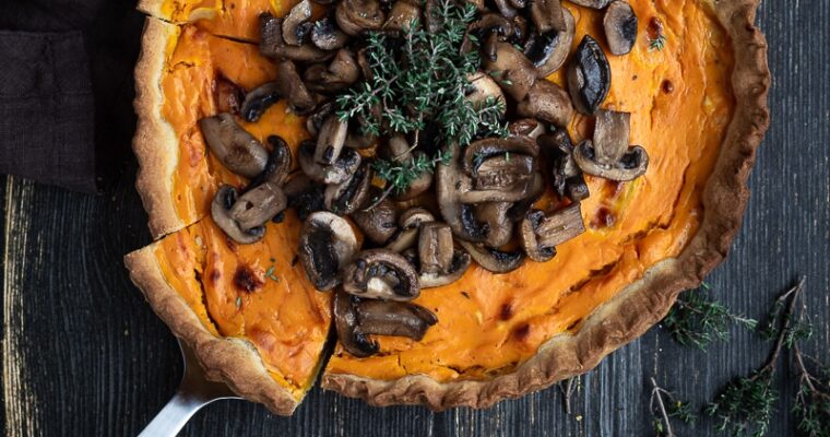 Quiche à la Courge, Chèvre et Champignons
