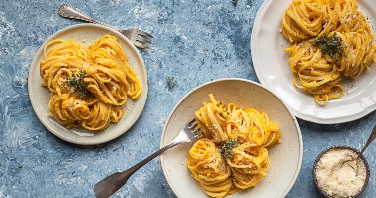 Tagliatelles à la Crème de Courge Butternut (Vegan et Sans Gluten)