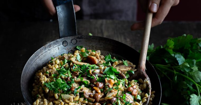 Blesotto aux Champignons Sauvages (blé façon risotto)