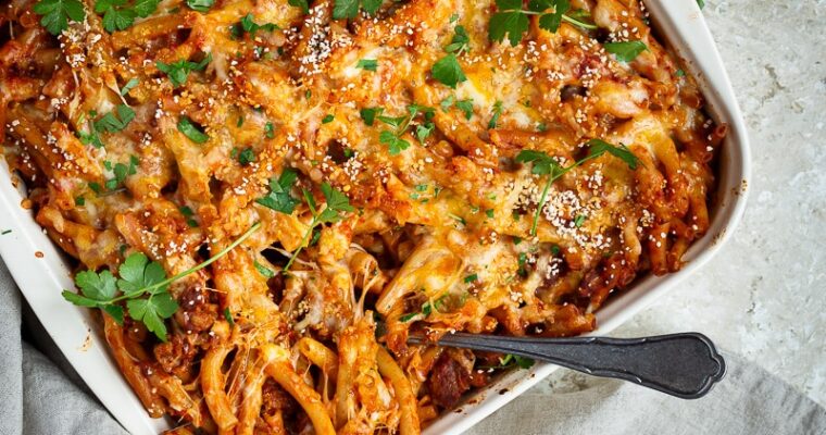 Gratin de Macaronis à la Sauce Tomate et aux PST