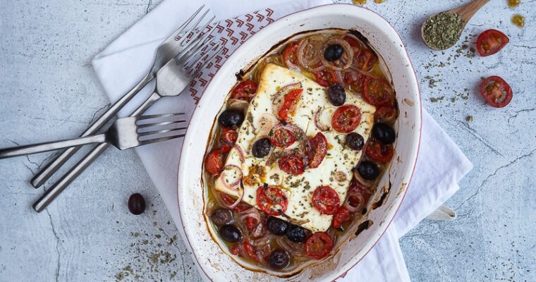 Fêta Grillée au Four aux Olives et Tomates Cerises