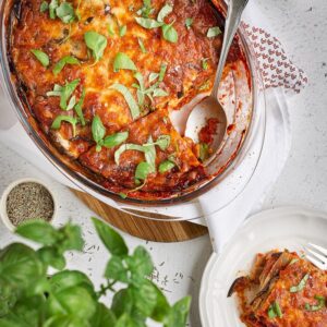 Voici ma recette fétiche de lasagnes végétariennes avec de l'aubergine et de la mozzarella !
