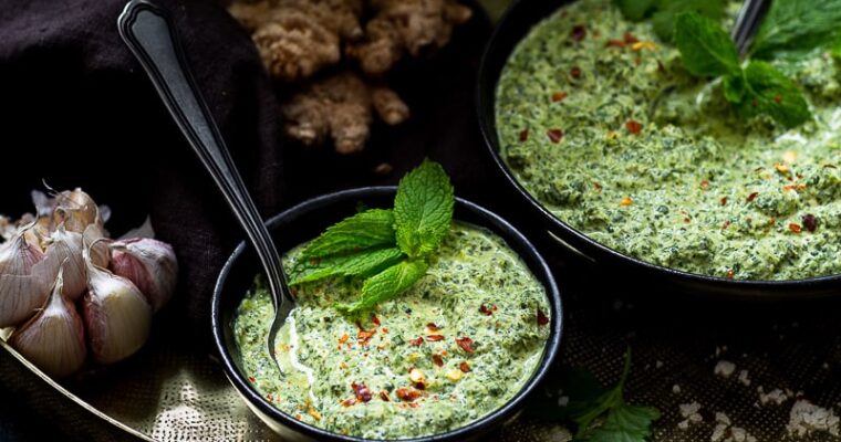 Chutney de menthe et coriandre