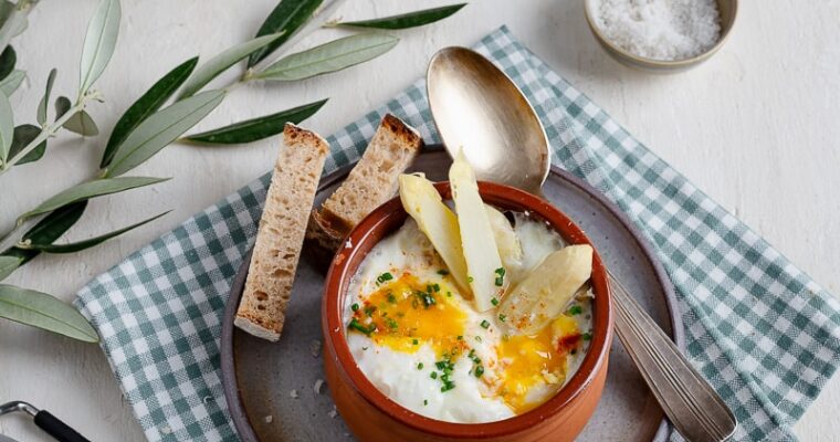 Œufs cocottes aux Asperges blanches
