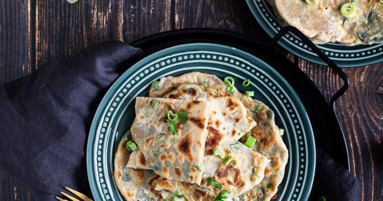 Pains plats aux patates et petits pois