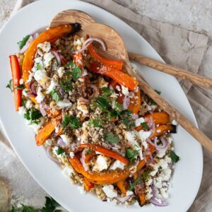 Ma nouvelle obsession du moment : Salade Potimarron blé et feta ! A déguster tiède ou froide selon votre humeur !