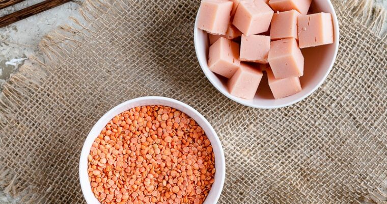 Tofu de lentilles corail