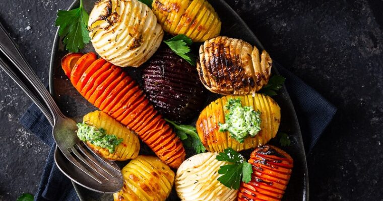 Légumes racines hasselback beurre d’escargot