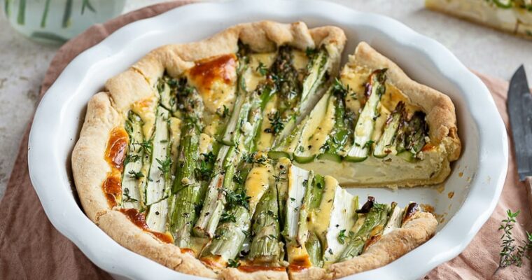 Quiche aux asperges chèvre et miel
