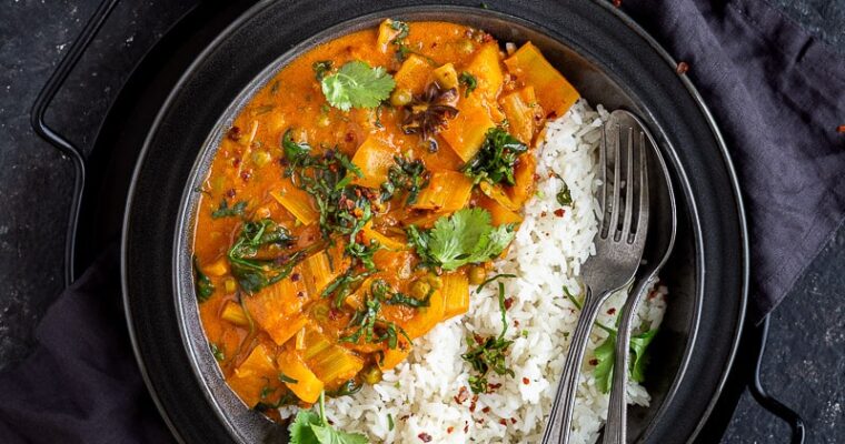 Curry de blettes et petits pois 