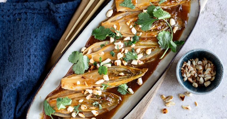 Endives braisées sauce cacahuète