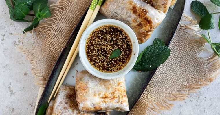 Dumplings express de papier de riz aux poireaux