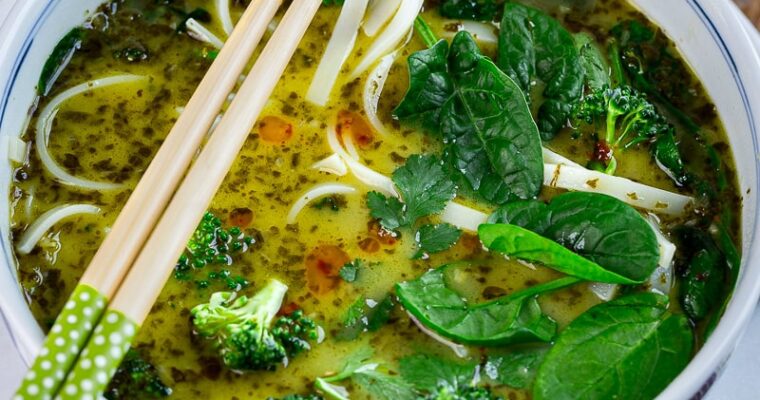 Soupe de nouilles curry vert simplifié