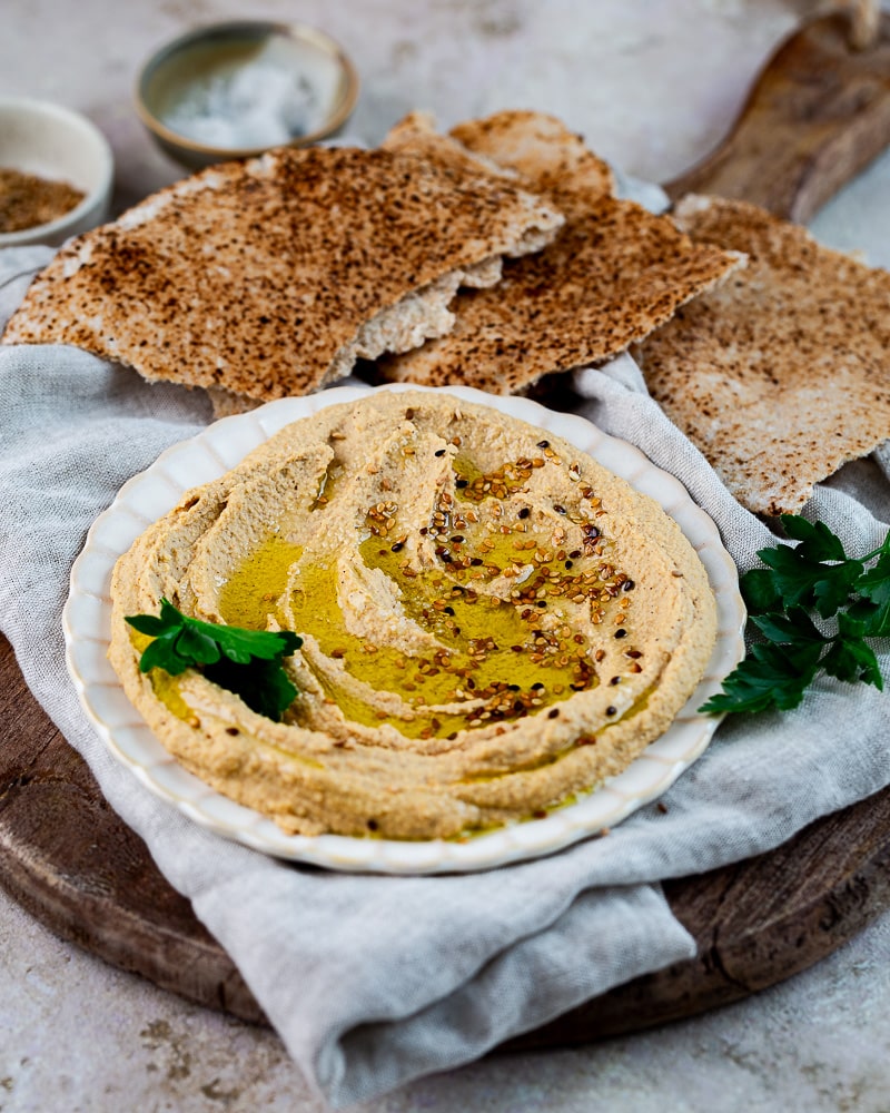 Ceci est un Houmous de lentilles corail ! Oui, je sais un houmous c’est avec des pois chiches . On peut l’appeler un lentous si vous voulez !