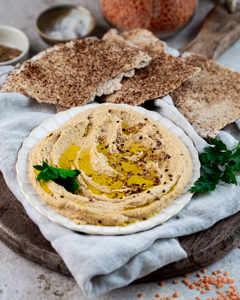Houmous de lentilles corail