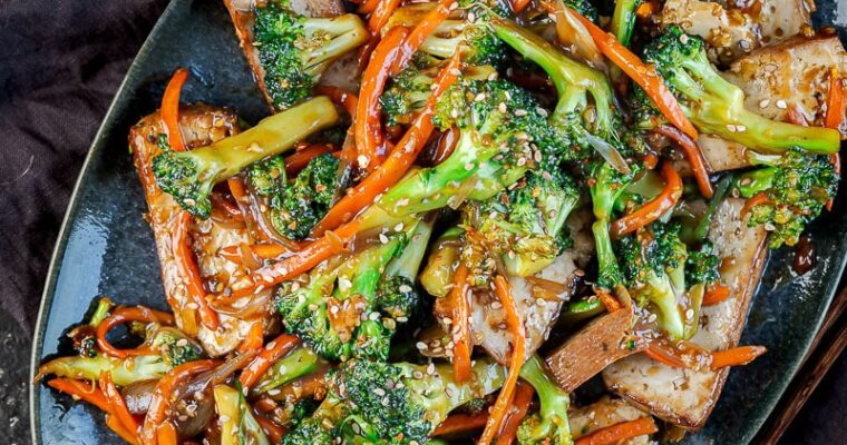 Brocoli croquant et tofu sauté à la mongole