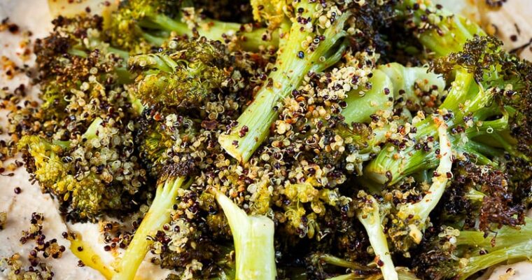 Brocoli et quinoa croustillant sur crème de feta