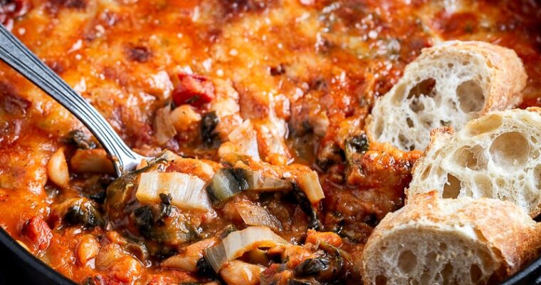 Gratin de blettes haricots blancs et mozzarella