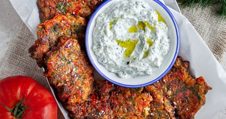 Greek style tomato patties : tomatokeftedes