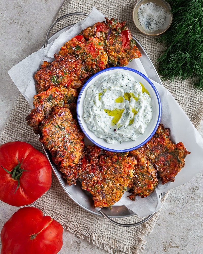Greek style tomato patties : tomatokeftedes
