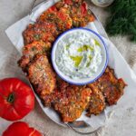 Have you ever tried Greek style tomato patties : tomatokeftedes ? Straight the island of Santorini, Greece.