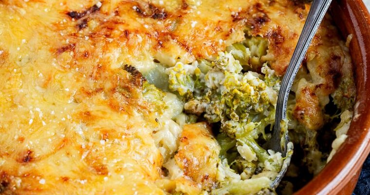 Gratin de brocoli orzo et béchamel au comté