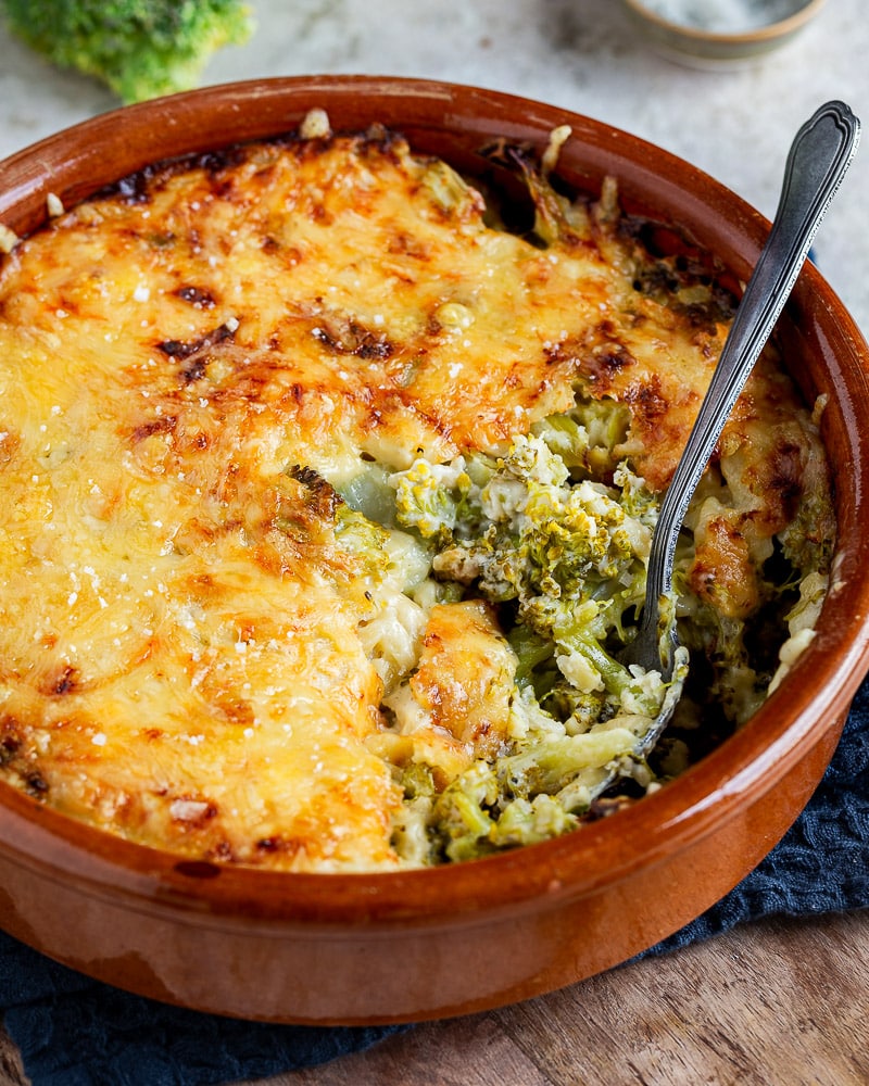 Gratin de brocoli orzo et béchamel au comté