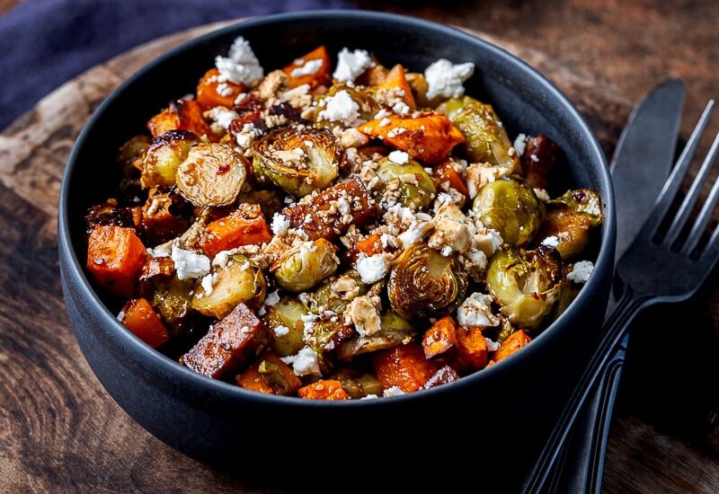 Roasted Brussels Sprouts and Sweet Potatoes ð