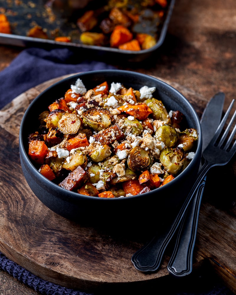 Roasted Brussels Sprouts and Sweet Potatoes ð