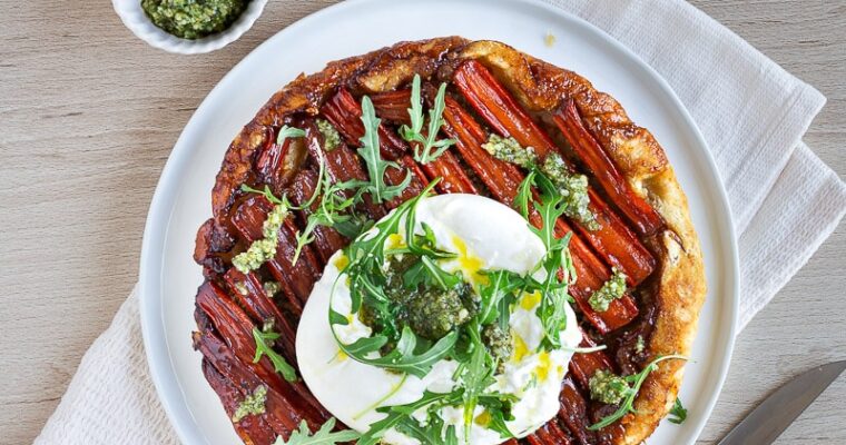 Tatin de carottes au miel, balsamique et burrata facile et fraiche