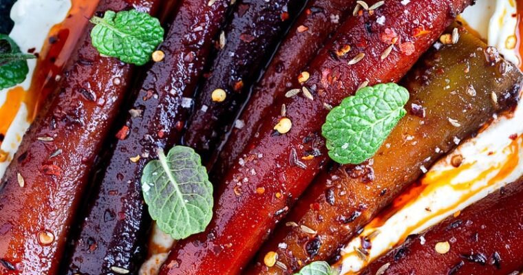 Carottes glacées au sirop d’érable et ricotta fouettée au citron : la recette facile qui change tout !