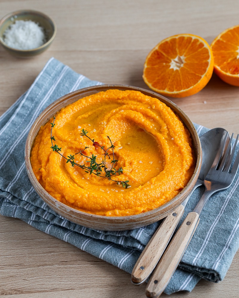 Purée de carottes, haricots blancs et orange | Recette Express