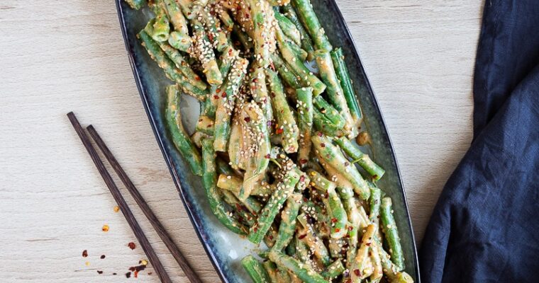 Salade de haricots verts au sésame et tahini : fraîche et simple