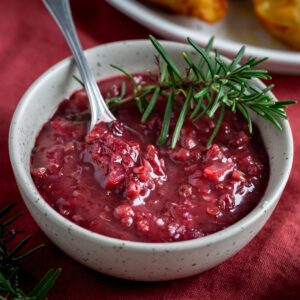 Recette de sauce aux airelles rapide, parfaite pour les repas de fête. Acidulée, sucrée-salée et facile à préparer avec des airelles en bocal.